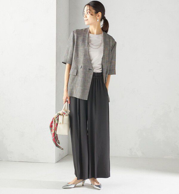 SHIPS for women「〈手洗い可能〉ドット / 無地 タック ギャザー ワイド パンツ」|その他|