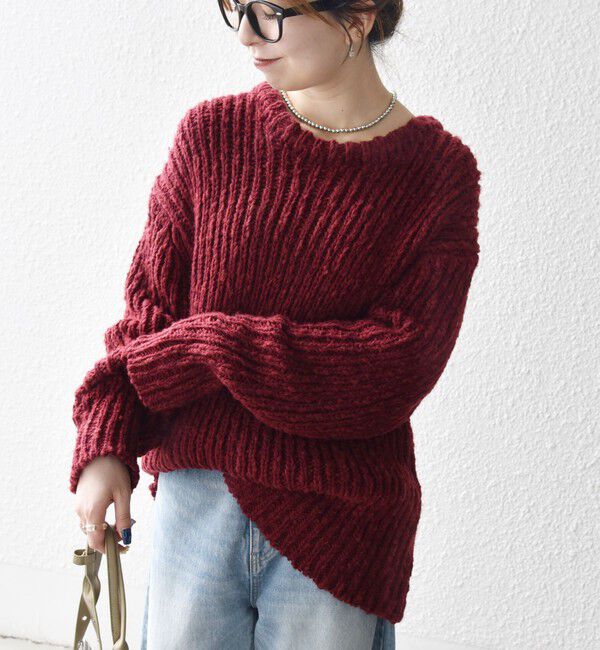 SHIPS any「SHIPS any:〈手洗い可能〉ロービング ルーズ ニット プルオーバー」|ニット・セーター|