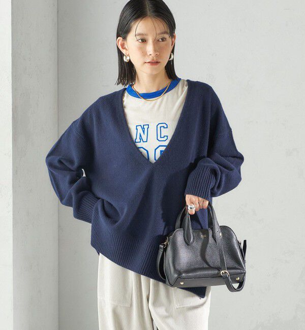 SHIPS for women「〈手洗い可能〉ウール カシミヤ Vネック プルオーバー」|ニット・セーター|