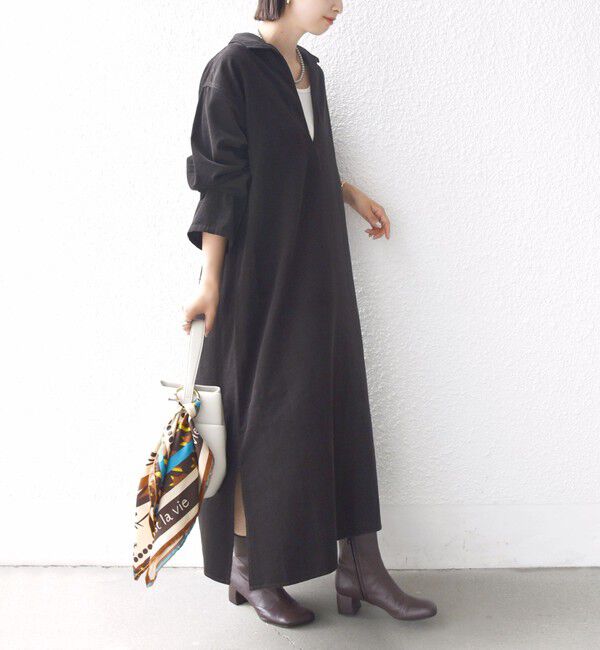 SHIPS for women「【WEB限定】〈洗濯機可能〉スキッパー コーデュロイ ワンピース」|ワンピース|