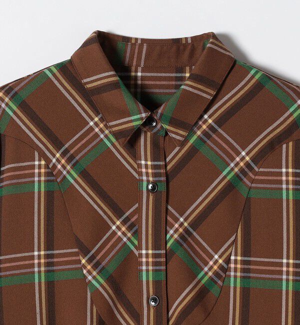 SHIPS any「SHIPS any:〈洗濯機可能〉チェック Aライン フレア シャツ ワンピース」|ワンピース|