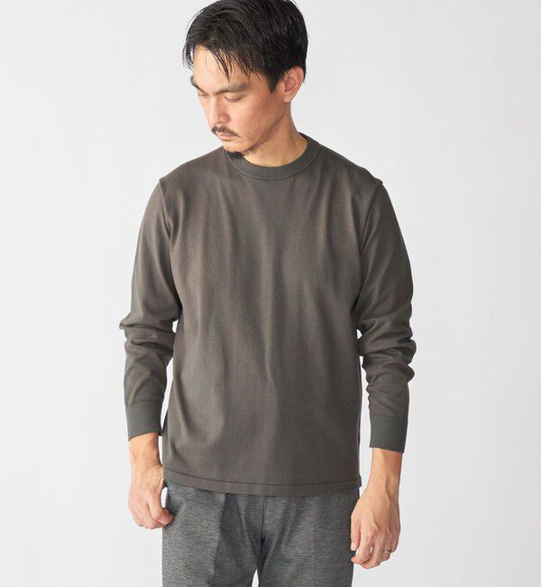 SHIPS「SHIPS:〈洗濯機可能〉コットン ウール TEXBRID(R) クルーネック プルオーバー ニット」|ニット・セーター|ダークグレー