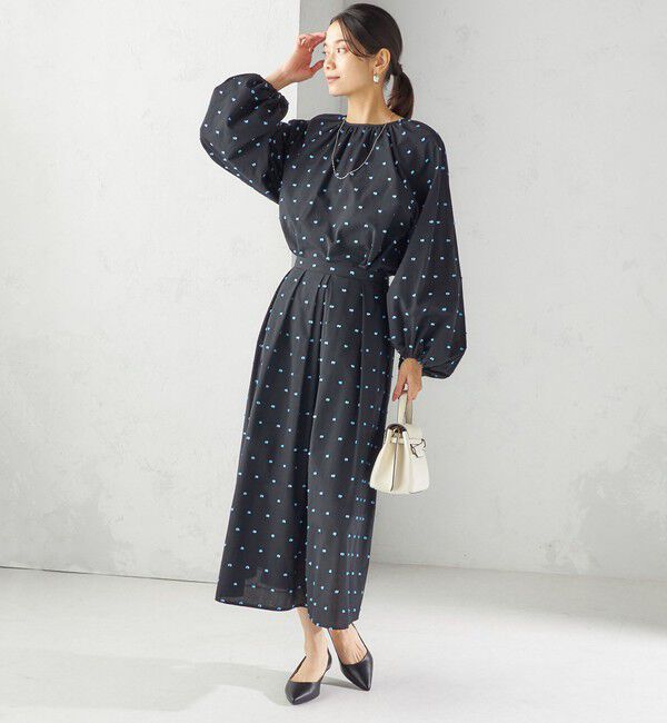 SHIPS for women「〈手洗い可能〉ポンポン ジャカード クルーネック ブラウス」|シャツ・ブラウス|