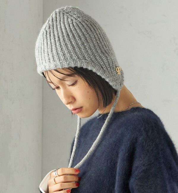 SHIPS for women「perah: ブローチ 付 イヤー フラップ ラメ ニット キャップ」|ニット帽|