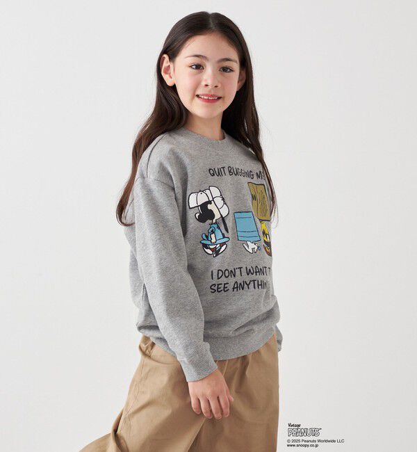 SHIPS any「SHIPS any: SNOOPY コラボ NOT THERE グラフィック プリント スウェット <KIDS>」|スウェット・ジャージ|チャコールグレー