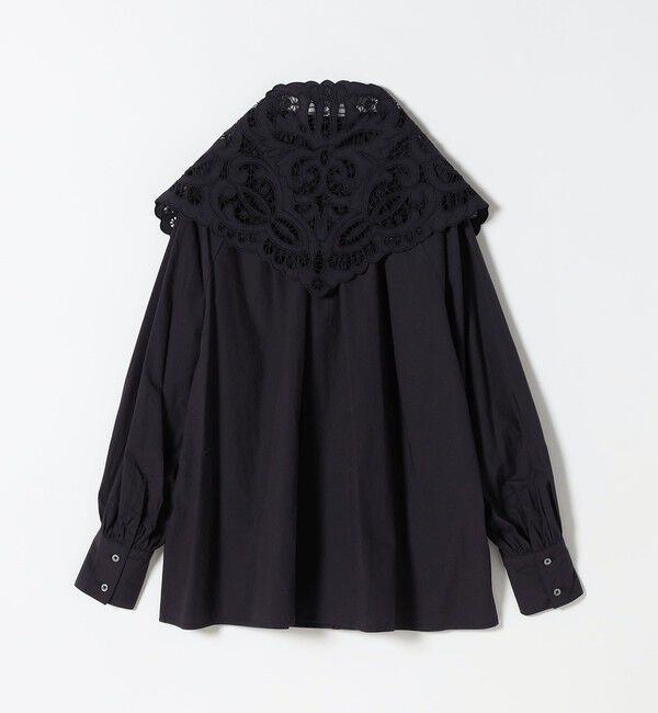 SHIPS any「bon_meur:〈洗濯機可能〉レース スカーフ付き バンドカラー ギャザー パフ シャツ」|シャツ・ブラウス|