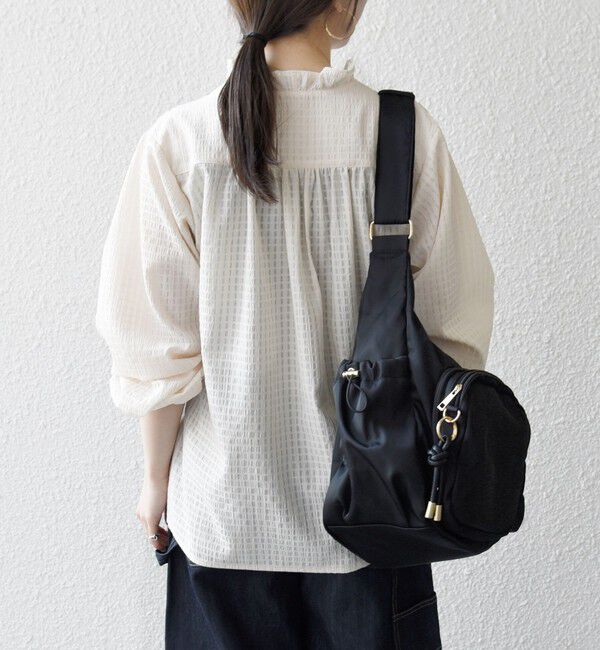 SHIPS any「《一部追加予約》SHIPS any:〈洗濯機可能〉フリルカラー スタンド & オープン シャツ ブラウス」|シャツ・ブラウス|