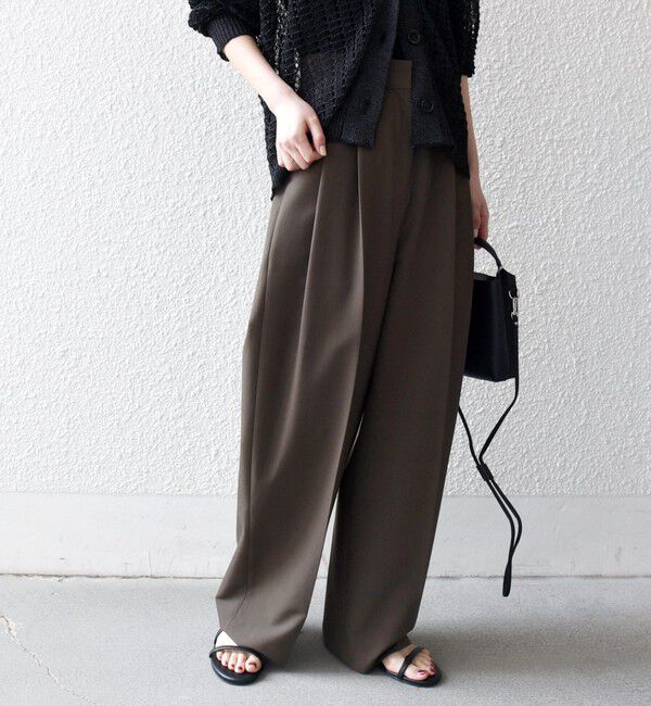 SHIPS any「《一部追加予約》SHIPS any:〈手洗い可能〉2タック ワイド パンツ」|スラックス|