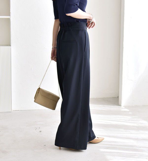 quaranciel「quaranciel:〈洗濯機可能〉ゴールドボタン ハイウエスト ワイド パンツ」|その他|