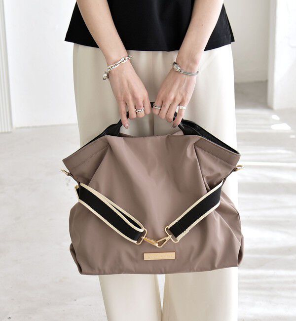 quaranciel「《予約》quaranciel: ラインベルト 2way ショルダー トート バッグ（A4対応）」|トートバッグ|