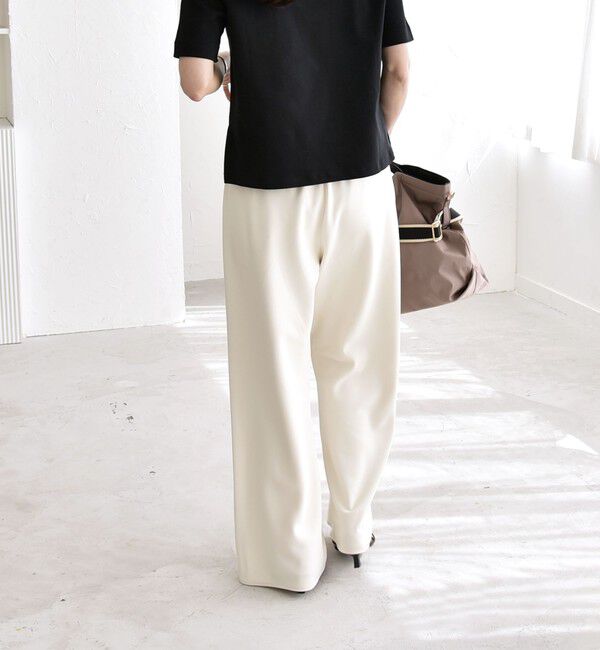 quaranciel「《予約》quaranciel:〈手洗い可能〉バイアス ストレッチ イージー ワイド パンツ」|その他|