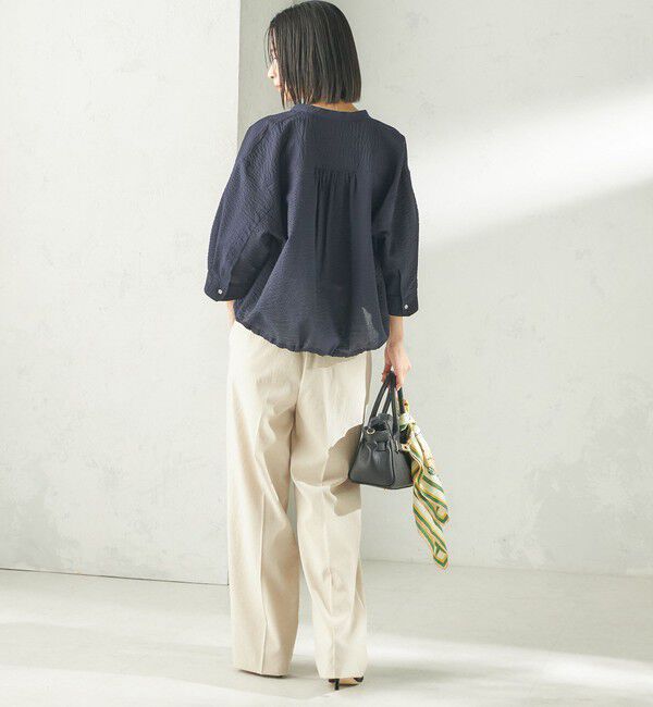 SHIPS for women「〈手洗い可能〉ドライ シャンタン フロント タック パンツ」|その他|