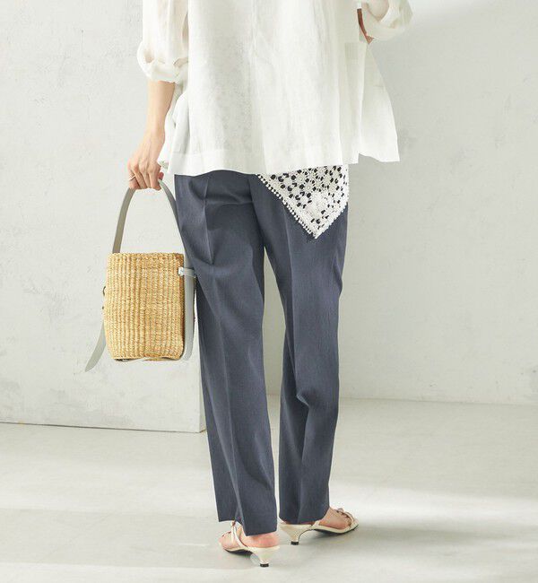 SHIPS for women「〈手洗い可能〉ドライ シャンタン フロント タック パンツ」|その他|