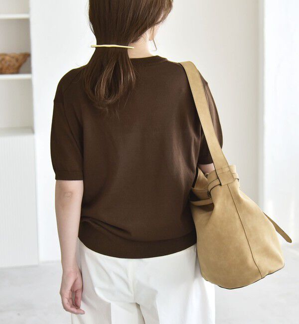 quaranciel「《予約》quaranciel:〈接触冷感/手洗い可能〉コンパクト シアー ニット TEE」|ニット・セーター|