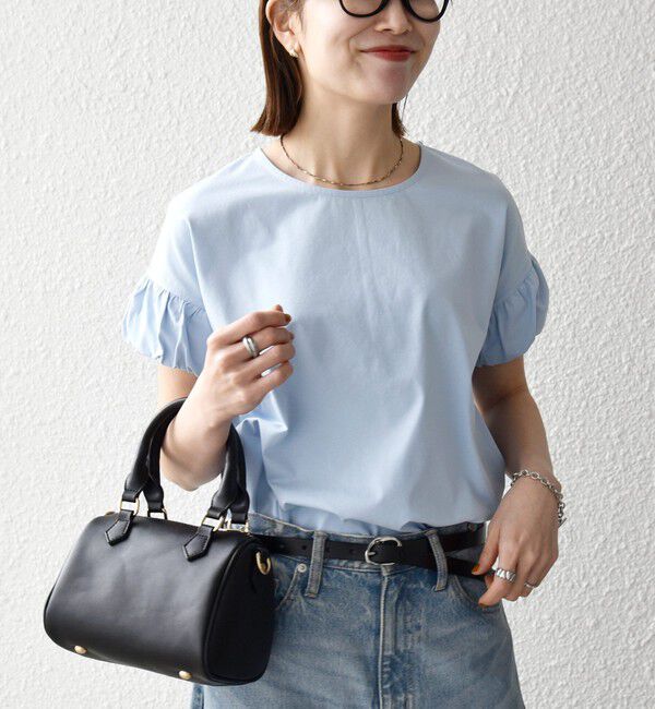 SHIPS any「《予約》SHIPS any:〈多機能/洗濯機可能〉マルチファンクション ギャザー スリーブ TEE」|Tシャツ・カットソー|