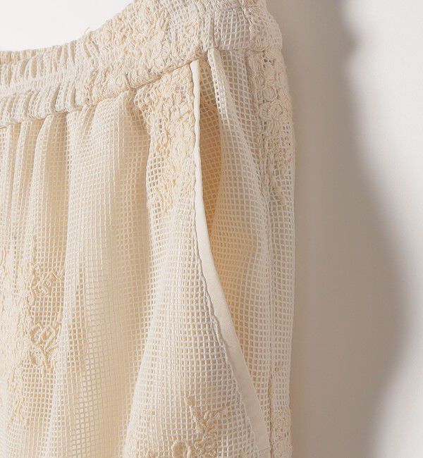 SHIPS any「《予約》SHIPS any:〈洗濯機可能〉メッシュ レース エンブロイダリー Iライン スカート」|タイト|