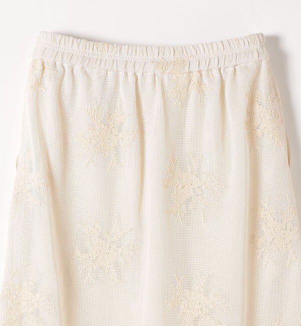 SHIPS any「《予約》SHIPS any:〈洗濯機可能〉メッシュ レース エンブロイダリー Iライン スカート」|タイト|