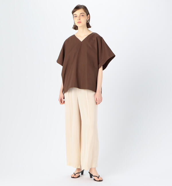 TOMORROWLAND collection「コットントロピカル リボンカフスVネックブラウス」|シャツ・ブラウス|