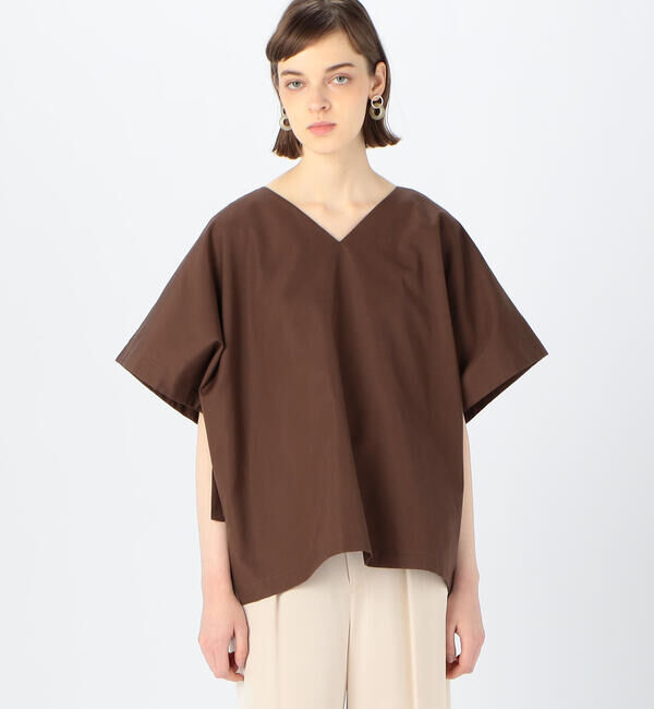 TOMORROWLAND collection「コットントロピカル リボンカフスVネックブラウス」|シャツ・ブラウス|