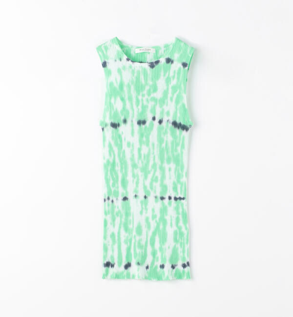 MACPHEE「コットンナイロンリブタイダイプリント ノースリーブプルオーバー」|ニット・セーター|