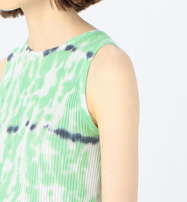 MACPHEE「コットンナイロンリブタイダイプリント ノースリーブプルオーバー」|ニット・セーター|