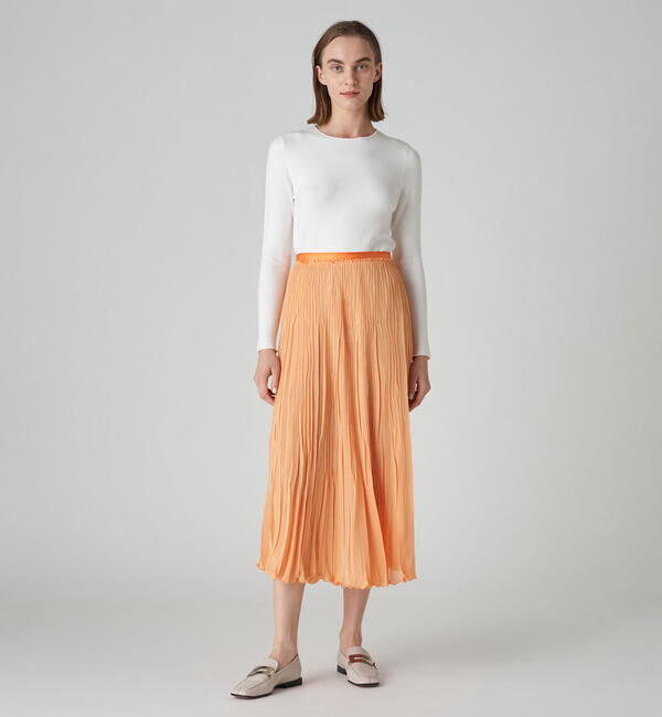 Ballsey「ダブルガーゼプリーツ フラットプリーツスカート」|フレア|