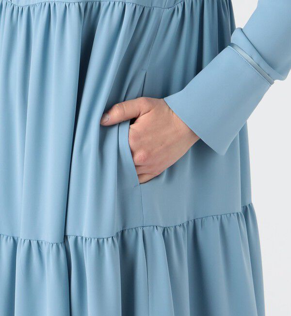 Ballsey「パウダリーサテン ティアードロングワンピース」|ワンピース|