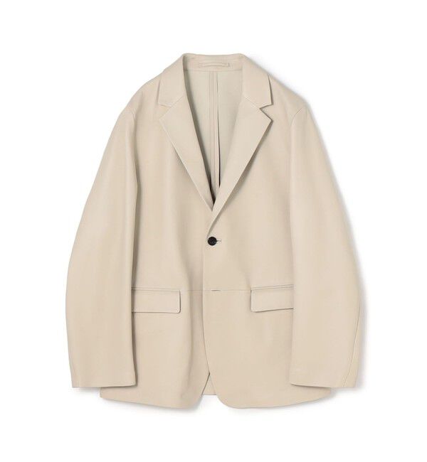 TOMORROWLAND MENS「ラムレザー シングルブレステッド2Bジャケット」|テーラードジャケット|13 ライトベージュ