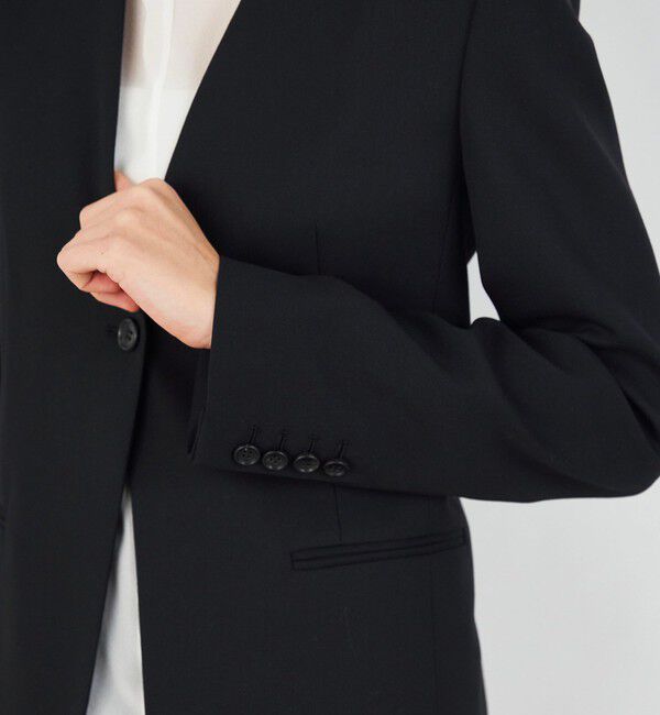 DES PRES「ポリエステルウールバラシャ Vカラージャケット」|ノーカラージャケット|