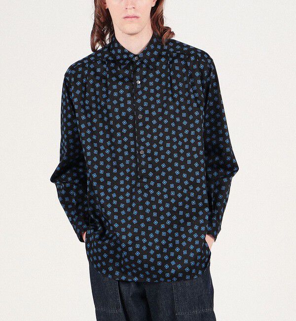 TOMORROWLAND MENS「コットンサテンプリント プルオーバータックシャツ」|シャツ・ブラウス|