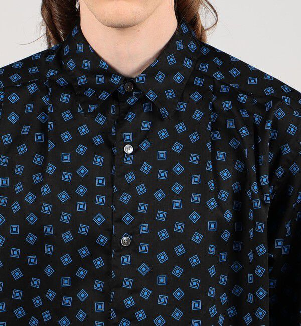 TOMORROWLAND MENS「コットンサテンプリント プルオーバータックシャツ」|シャツ・ブラウス|