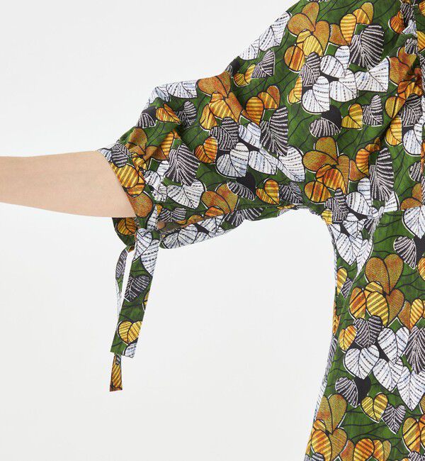 MACPHEE「アフリカンプリント キーネックワンピース」|ワンピース|