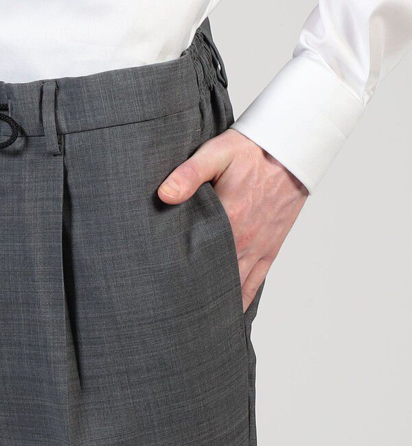TOMORROWLAND MENS「Super120'sウールポリエステル 1プリーツイージースラックス」|スラックス|