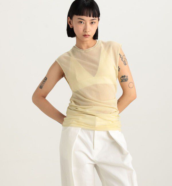 Edition「ツイストシアー ノースリーブトップス」|Tシャツ・カットソー|