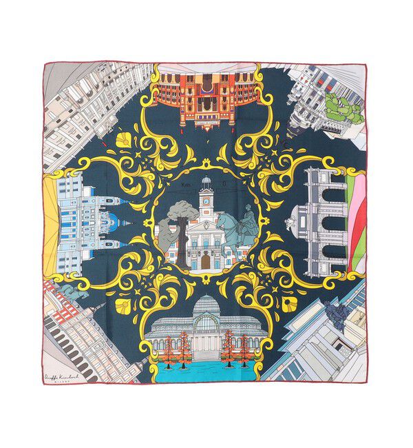 TOMORROWLAND GOODS「Kinloch シルクプリント スカーフ」|バンダナ・スカーフ|66 ブルー系