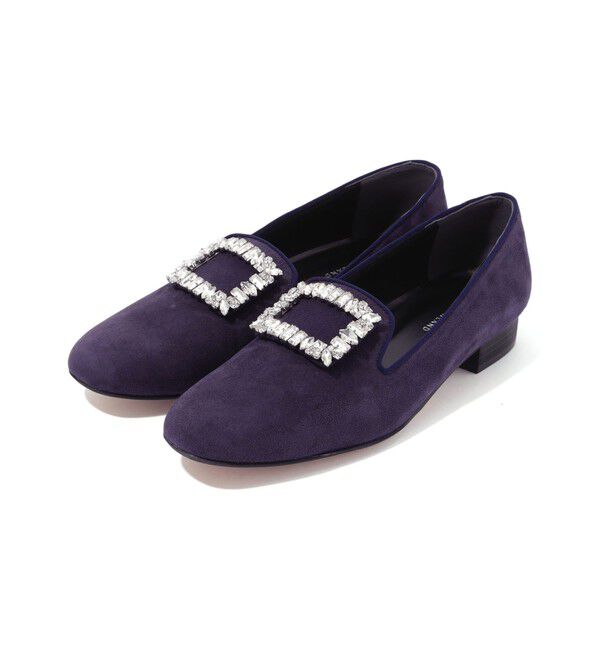 TOMORROWLAND GOODS「TOMORROWLAND スエード ビジューオペラローファー」|ローファー|