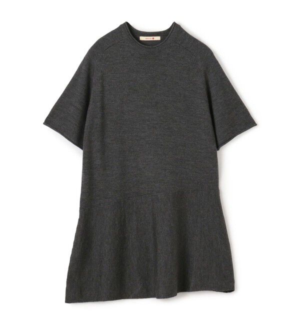 BACCA「ウールムリネ フレアニットチュニック」|ニット・セーター|17 チャコールグレー