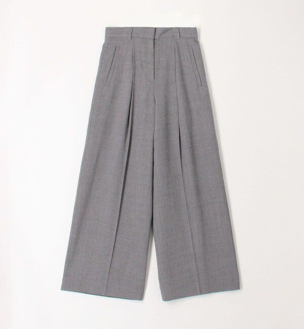 DES PRES「ウールジョーゼット コルセット付きタックワイドパンツ」|スラックス|