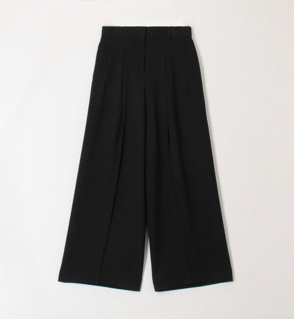 DES PRES「ウールジョーゼット コルセット付きタックワイドパンツ」|スラックス|