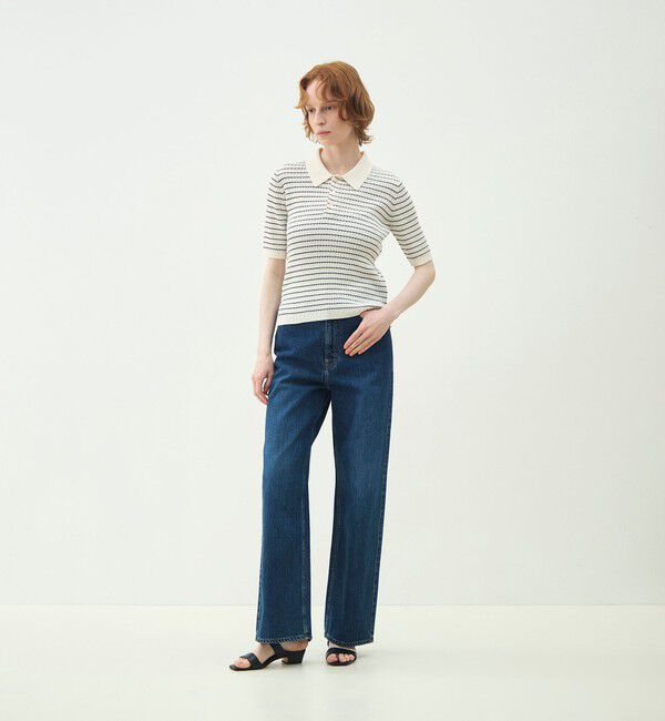 MACPHEE「コットンナイロンケーブル ポロプルオーバー」|ニット・セーター|