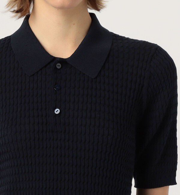 MACPHEE「コットンナイロンケーブル ポロプルオーバー」|ニット・セーター|