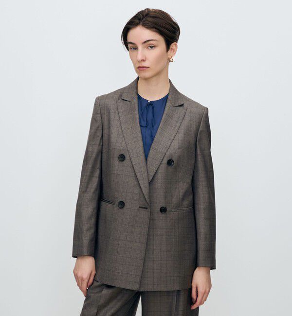 TOMORROWLAND collection「365 GLEN CHECK ダブルブレストジャケット」|テーラードジャケット|