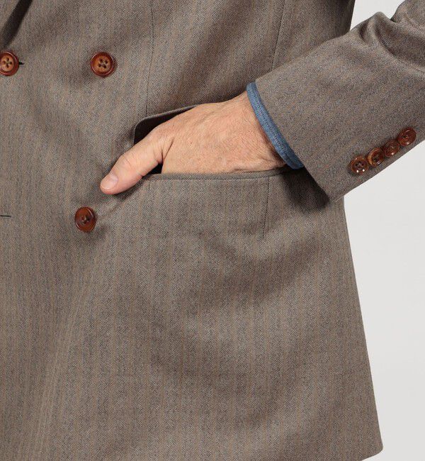 TOMORROWLAND MENS「ウールヘリンボーン ダブルブレステッド6Bジャケット」|テーラードジャケット|