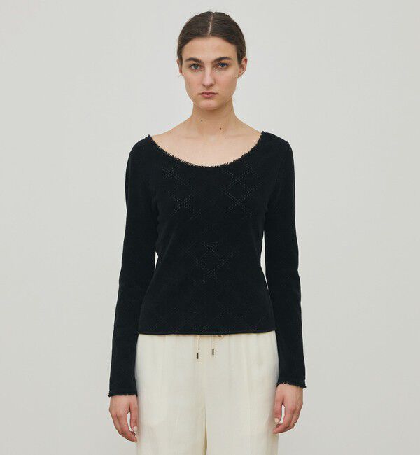 DES PRES「コットンシェニールヤーン ラウンドネックプルオーバー」|ニット・セーター|