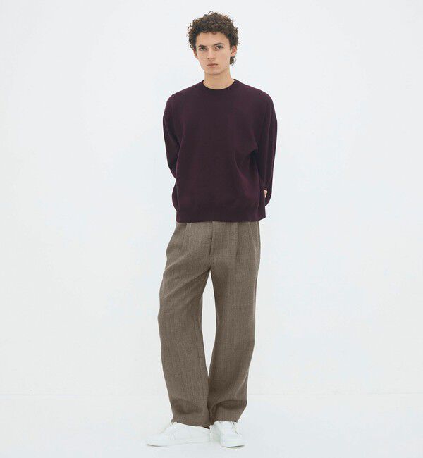 CABaN「ウールダブルクロス 2タックワイドテーパードパンツ」|チノ|