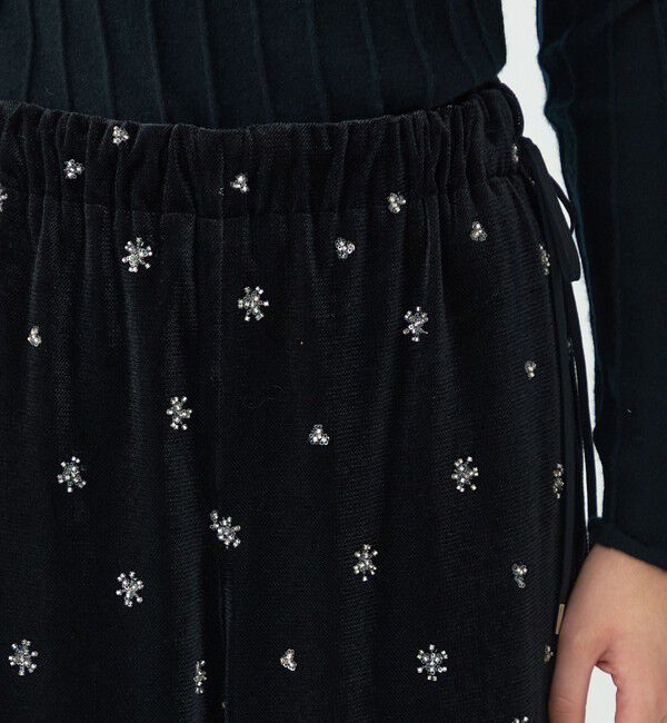 Ballsey「メッシュベロアエンブロイダリー サイドドロストパンツ」|その他|