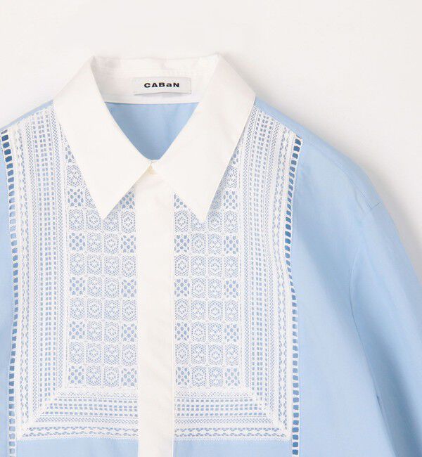 CABaN「コットンタイプライター レースボザムシャツ」|シャツ・ブラウス|