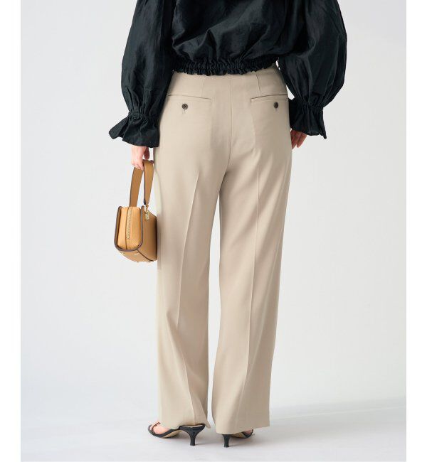 IENA「《追加2》TA/PL ジョーゼットタックワイドパンツ」|スラックス|