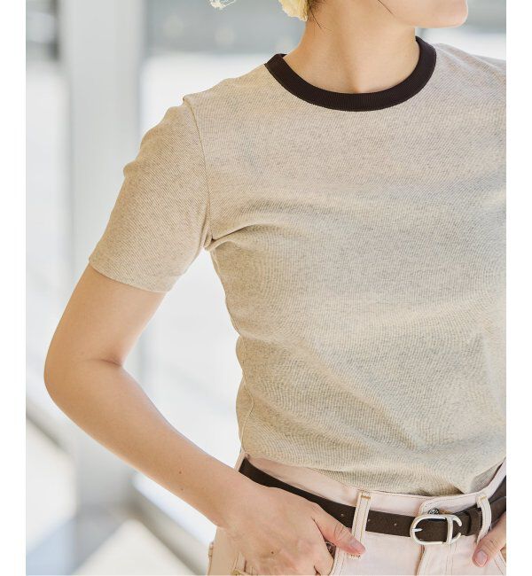 IENA LA BOUCLE「《追加》IENA LA BOUCLE ライトリブハーフスリーブプルオーバー2」|Tシャツ・カットソー|ナチュラル A