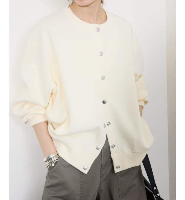 SLOBE IENA「《追加》ダブルフェイスジャージースナップカーディガン」|カーディガン|